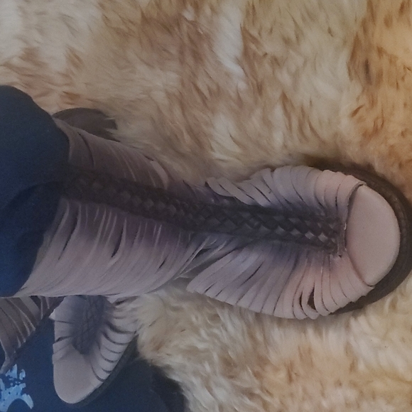 Freebird Steven by "India" Fringe Peeptoe Boots - Picture 5 of 12